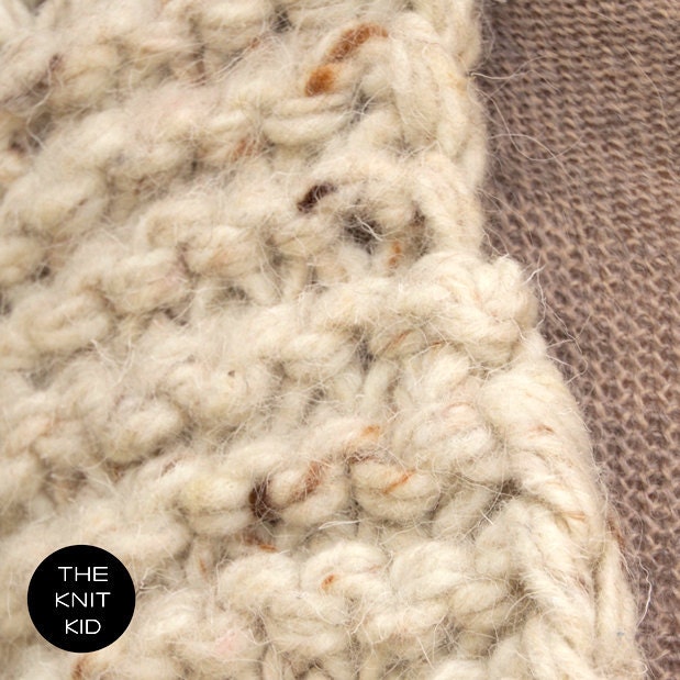 bulky knitted waistcoat cream beige giant knit the knit kid