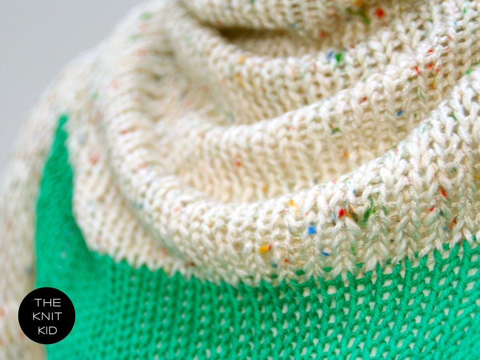 triangle scarf gras green colorful cotton triangular shawl theknitkid