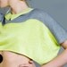 knitted sweater top neon yellow grey cotton viscose theknitkid