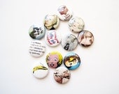 andy warhol pin button variety pack, 12 buttons / one inch