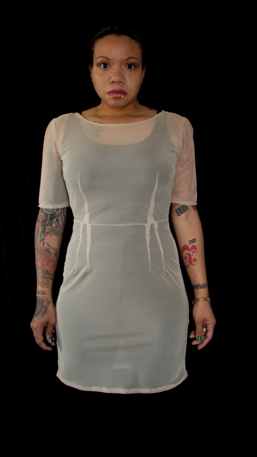 Sheer  1950s wiggle dress- Made to order