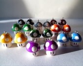 Nintendo Mario Brothers Mushroom Polymer Clay Earrings You Pick the Colour