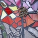 Flower vase mosaic window stained glass