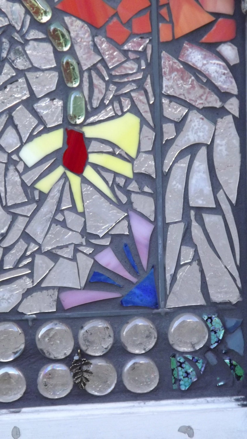 Flower vase mosaic window stained glass