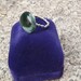 Green adjustable wire wrapped fused glass ring