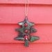 Green fused glass tree ornament