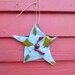 Blue fused glass star Christmas ornament