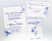 Botanical Wedding Invitation - Cornflower Invitation