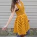 Yellow crochet dress, vintage style dress, mustard yellow, size small to medium