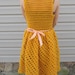 Yellow crochet dress, vintage style dress, mustard yellow, size small to medium