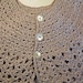 Crochet Short sleeve wool cardigan sweater in rosy beige ,2 T size