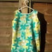 Girls turquoise yellow floral pinafore dress