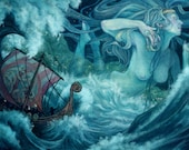 Viking Ocean Goddess Illustration 11x17