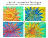 Reproduction Sunflower Art Notecard Set with Envelopes