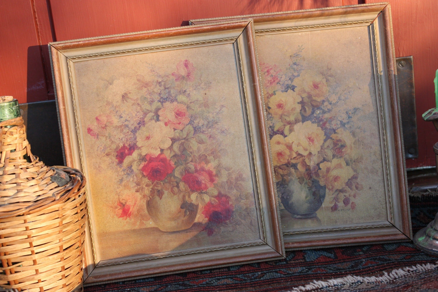 Vintage Rose Framed Wall Art Set