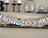 JUST MARRIED Wedding Banner Sign Garland Bunting- Photo prop or decoration