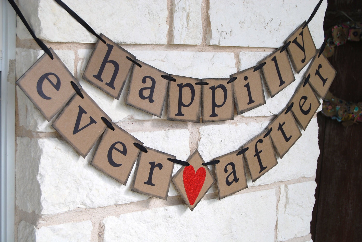 HAPPILY EVER AFTER Wedding Banner Sign Garland Bunting- Photo prop or decoration