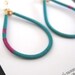 14K Gold Fill and Gold Plated Turquoise and Fuchsia Pink Wire Wrapped Teardrop Hoop Earrings