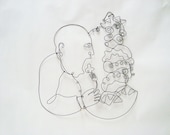 The Eater Continuous wire sculpture He can't eat enough food..more, more, more,
