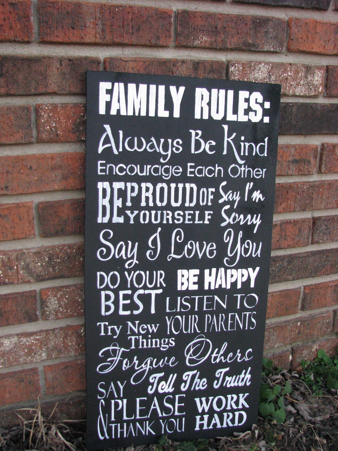 Family rules sign