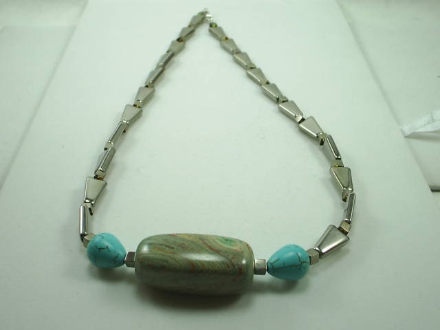 Turquoise Imperial Gemstone Necklace Handcrafted Metaphysical Design 2336MJ