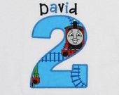 PERSONALIZED SHIRT - BIRTHDAY Shirt - Thomas the Train - Named Shirt - Number Shirt - Shirt - Tshirt - Infant - Toddler - Clothing