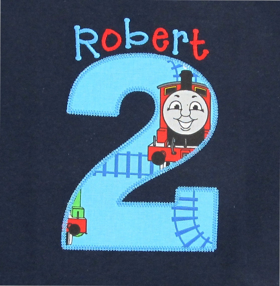 PERSONALIZED SHIRT - BIRTHDAY Shirt - Thomas the Train - Named Shirt - Number Shirt - Shirt - Tshirt - Infant - Toddler - Clothing