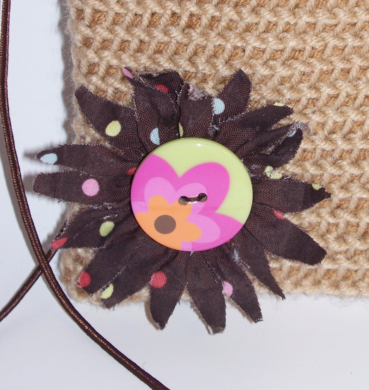 Tunisian Stitch in the Round Cell Bag - Handmade Crochet, Original Design