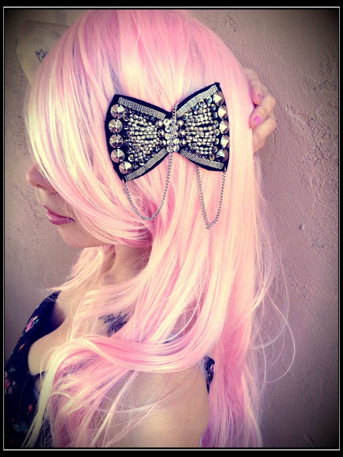 long pink wig