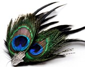 Hamsa Hand Peacock Feather Fascinator