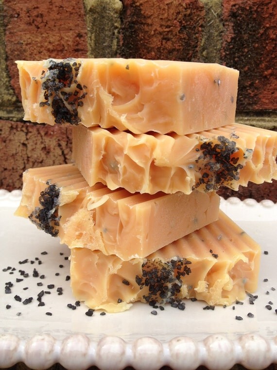 Lemongrass Soap - Hiwa Kai Black Hawaiian Sea Salt and Lemongrass Organic Coconut Milk  - All Natural Handmade Soap - Vegan - Cold Process