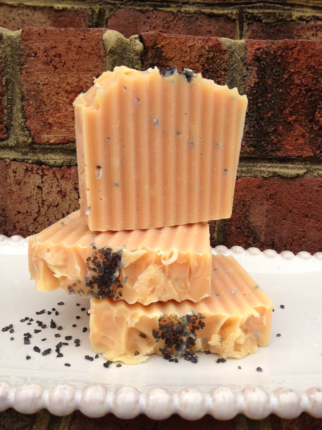 Lemongrass Soap - Hiwa Kai Black Hawaiian Sea Salt and Lemongrass Organic Coconut Milk  - All Natural Handmade Soap - Vegan - Cold Process