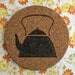 Decorative Cork Trivet (Round) - Tea Kettle