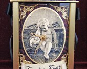 Vintage-Style Gothic Memento Mori Boudoir Clock, "Tempus Fugit"