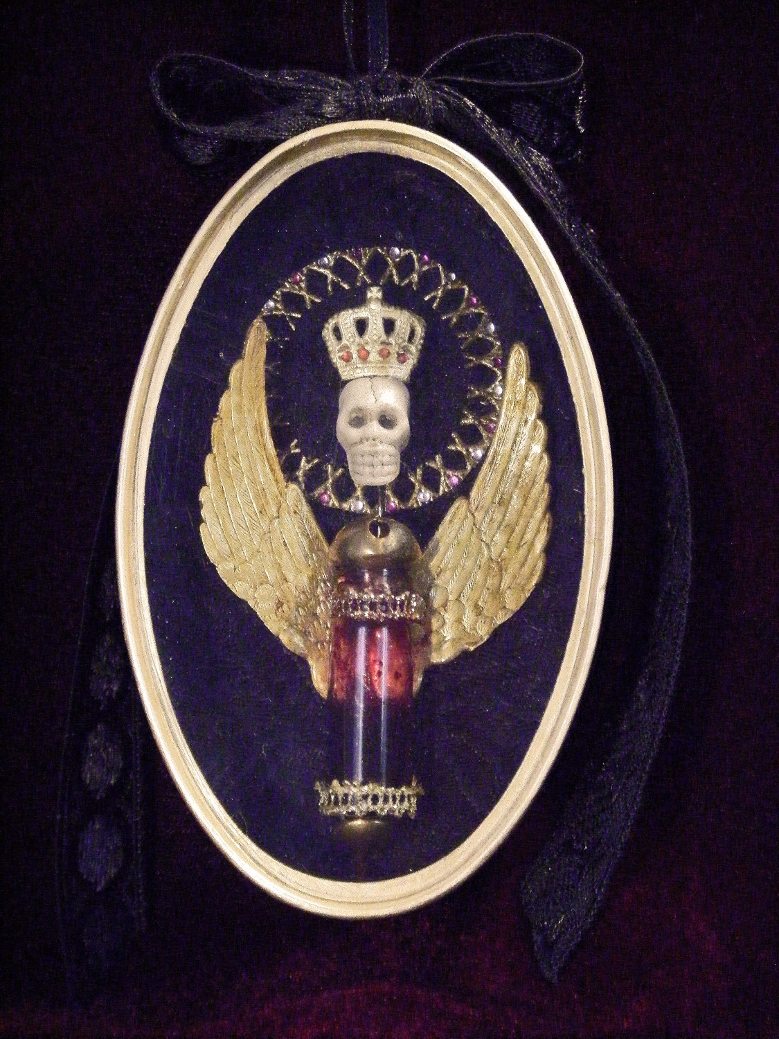 Vintage-Style Gothic Memento Mori Shadowbox "A Secret in The Blood"