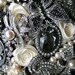 Vintage Bouquet. Deposit on Black Broach Bouquet. Made to order. Wedding Bouquet
