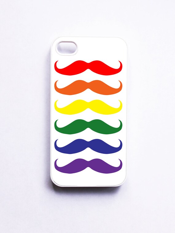 iPhone 4 Case Mustache Rainbow