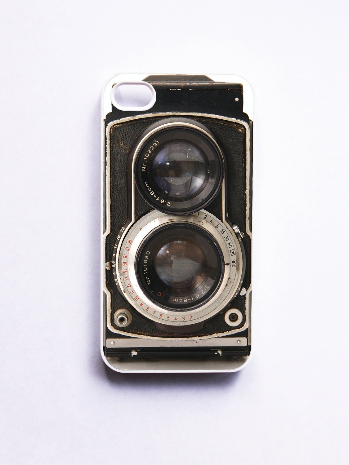 iPhone 4 Case Retro Twin Reflex Camera - White