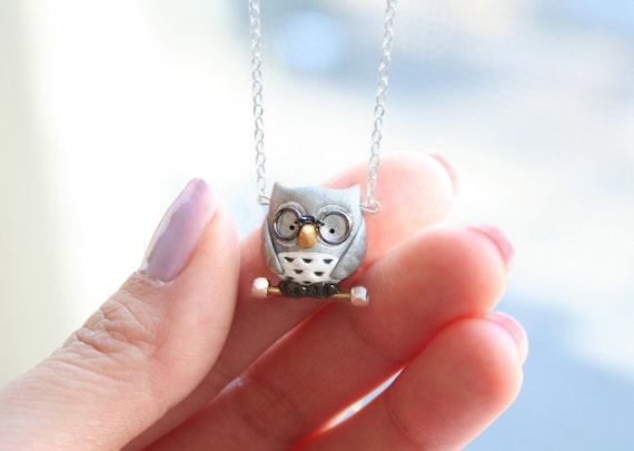 Henry the owl necklace -Sterling Silver-