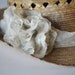 Straw Fedora Hat, flower pattern ribbon, great for spring and summer, with same fabric flower on the side..