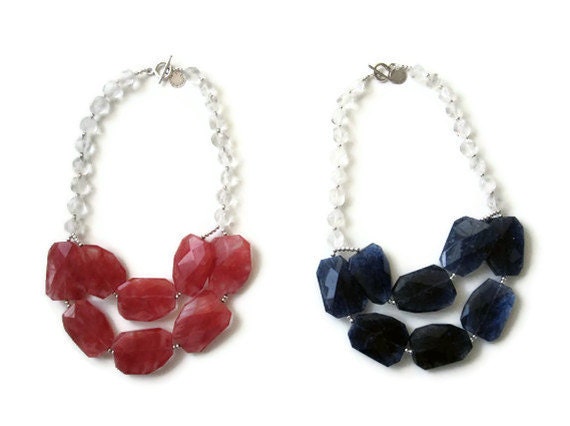Bib Coral Composite Stone necklace