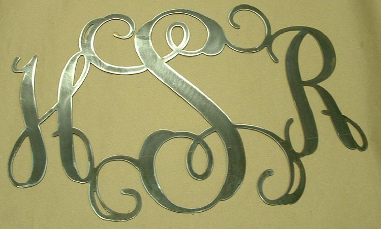 30in Custom Metal Monogram Initials