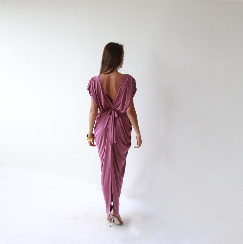 Prom dress , Maxi Evening Dress , Purple Plum Dress
