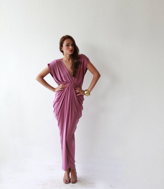 Prom dress , Maxi Evening Dress , Purple Plum Dress