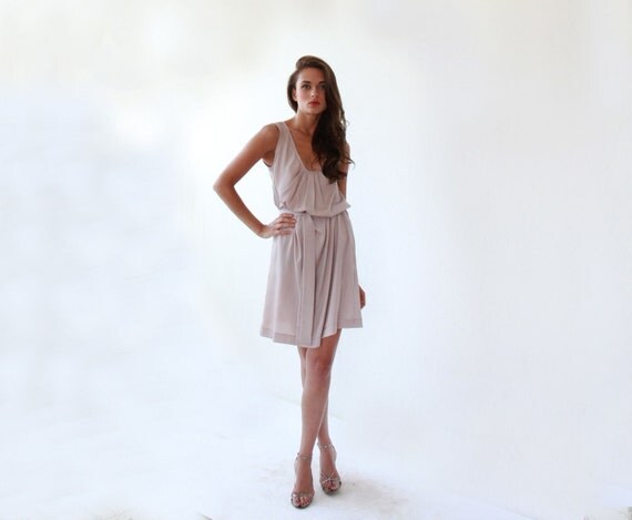 Women ,Pleated , Pearl Purple Dress
