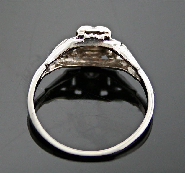 1930s Engagement Ring - White Gold and Diamond Antique Ring