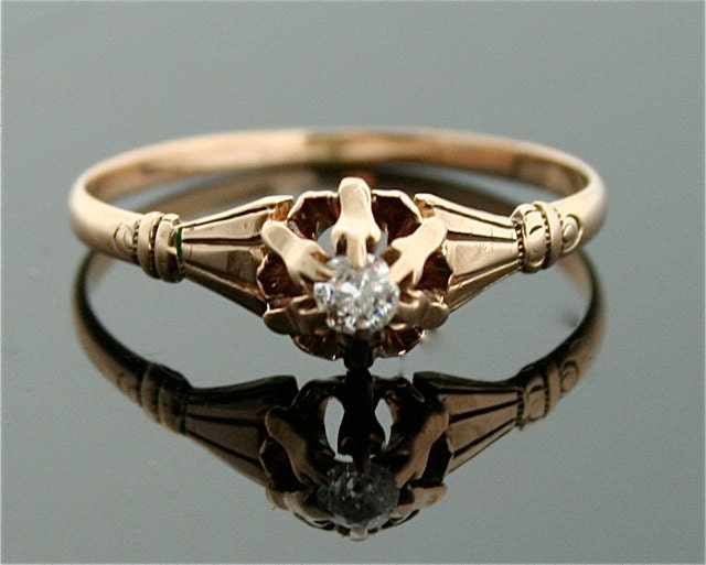 Antique Diamond Ring - 14k Gold and Diamond Ring