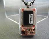 Red Computer Circuit Board Geek Necklace