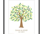 DIY Wedding Tree Guest Book - Wedding Registry - Personalized Guestbook - Thumbprint Signature Guestbook - Any Sizes - Printable PDF Poster