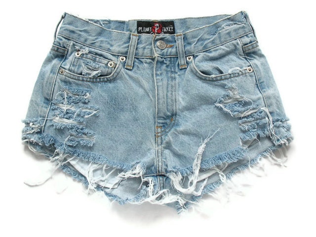 Shredded high waist shorts XXS